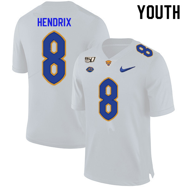 2019 Youth #8 Dewayne Hendrix Pitt Panthers College Football Jerseys Sale-White